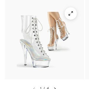 Clear 6inch Pleaser boots size 10